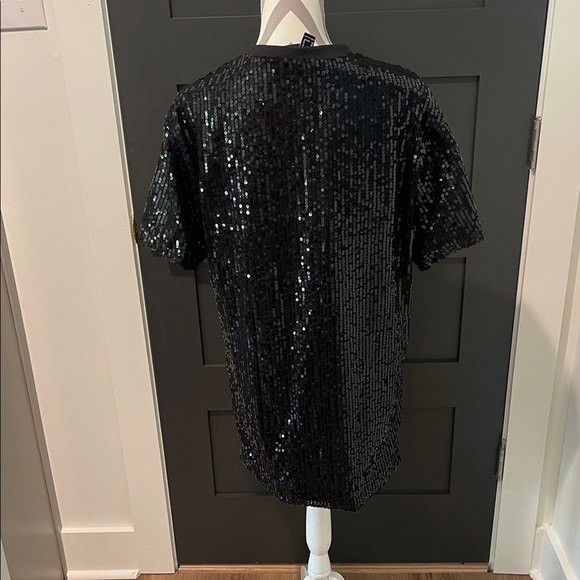 NWOT Forever 21 Black Sequin 'It's My Birthday' Dress - Picture 4 of 5
